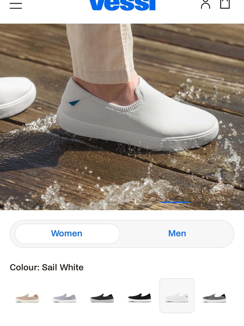 Vessi Women boardwalk White Slip-On Waterproof Knit Shoe